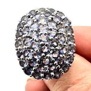 Chapel Zenray NF Womens Ring Sterling Silver Purple Tanzanite Cluster Size 9